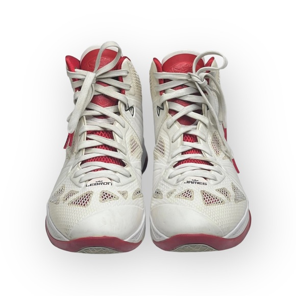 Nike ✔︎ LeBron 8 PS Home Basketball Shoe Sneaker ✔︎ White Sport Red ✔︎ 12D 2011 - Picture 9 of 17